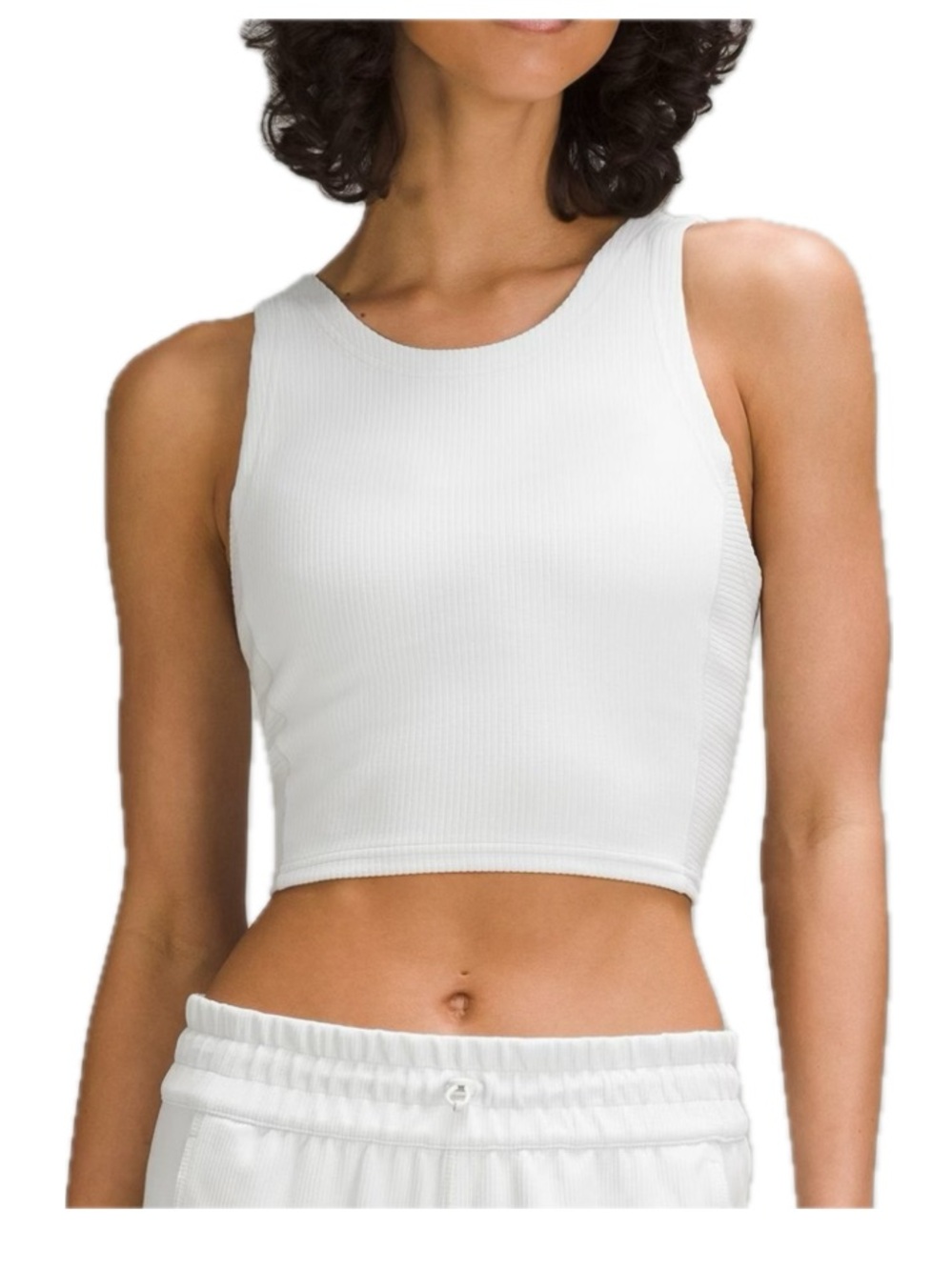 Lululemon Ribbed Softstreme Cropped Tank Top Light Vapor size 8